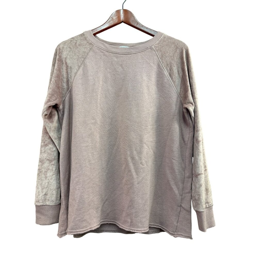 American Eagle Outfitters Womens Pink Velour Raglan Long Sleeve Sweater M